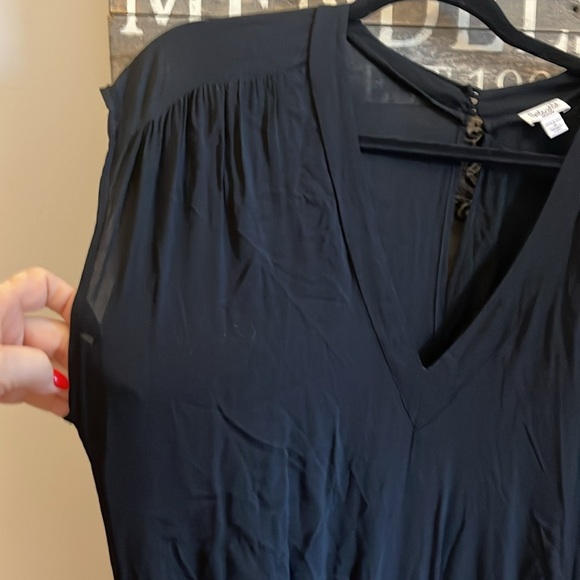 Splendid Black Jumpsuit Sleeveless Drawstring Waist Draped Open Back Size Medium - Picture 3 of 9